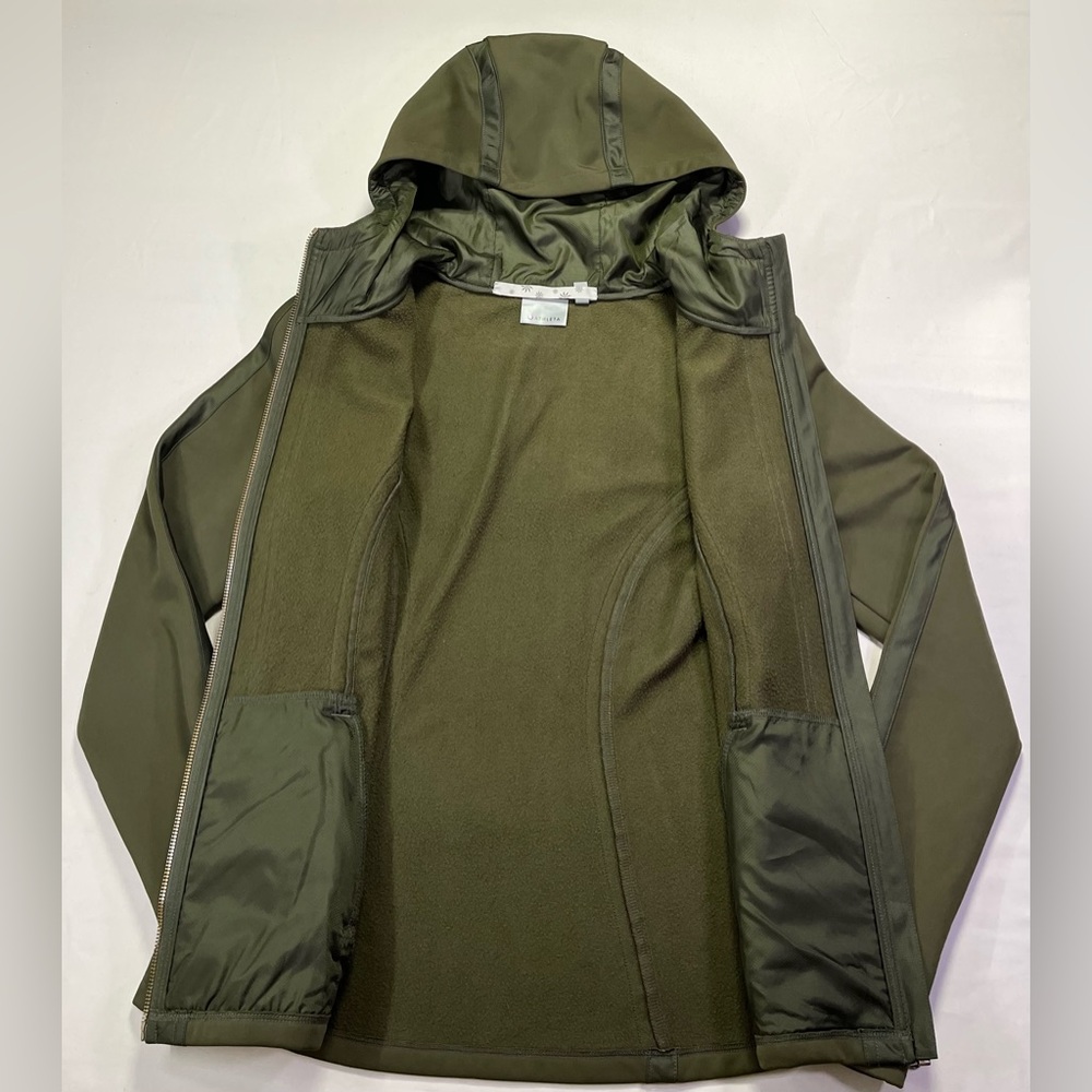 Athleta Verbier Full Zip Hooded Softshell Lined Jacket Forest Green - M - EUC! - Picture 4 of 7